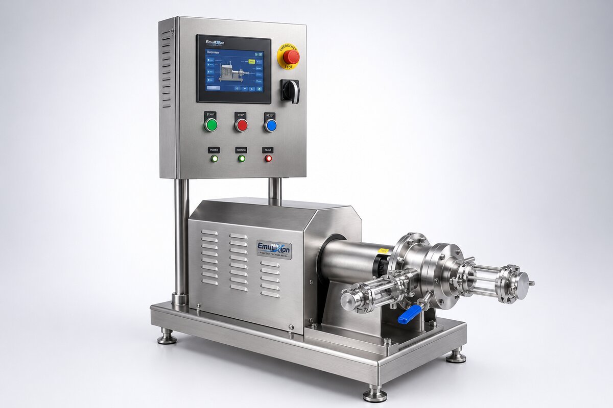 EmulXion sanitary colloid mill with touchscreen control panel